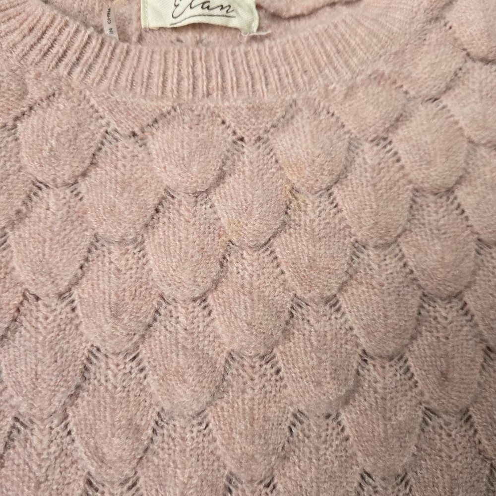 Elan Pink Textured Women's Sweater M - Picture 7 of 8